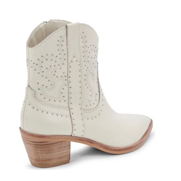 NEW DOLCE VITA Solow Stud Western Boot In Off White Leather Size 9 - Picture 12 of 12